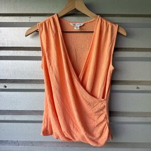 Athleta Peach Sleeveless Wrap Blouse Sz XXS